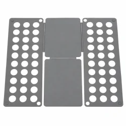 Gr� t�jfolder med perforerede sidepaneler og centrale foldeplader.