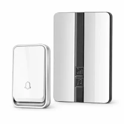 Tr�dl�s d�rklokke uden batteri p� hvid baggrund