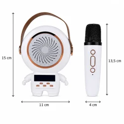 Tr�dl�s mikrofon og karaoke anl�g med m�l og kompakt b�rbart design