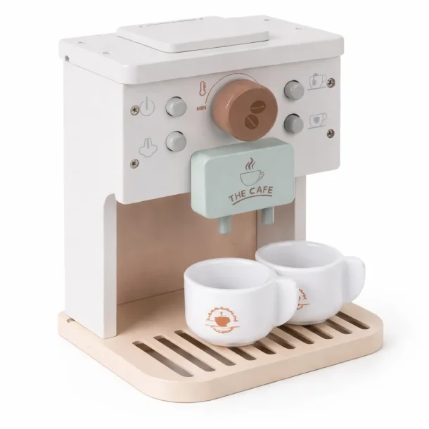 Tr� kaffemaskine leget�j med kopper og kapsler