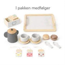 Tr� tes�t b�rn 16 dele med bakke og service indhold i pakken