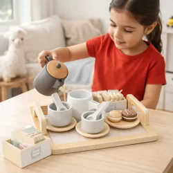 Tr� tes�t b�rn 16 dele med bakke og service rolleleg barn h�lder te