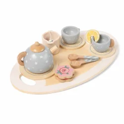 Tr� tes�t til b�rn med bakke, tekande og kopper produktbillede