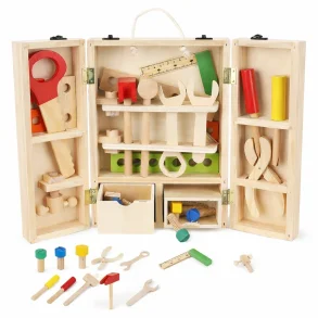 Tr� v�rkt�jskasse til b�rn med 20 dele v�rkt�jss�t