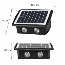 Udend�rs lampe med sensor og m�lvisning til facadebelysning med solcelle