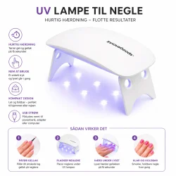 uv lampe til negle infografik viser hurtig h�rdning og funktion