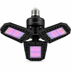 V�kstlys p�re med E27-fatning og tre LED-paneler til indend�rs planter