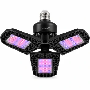 V�kstlys p�re med E27-fatning og tre LED-paneler til indend�rs planter
