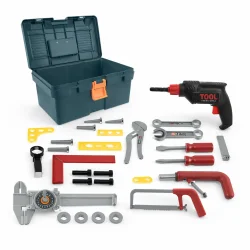 V�rkt�jskasse til b�rn 32 dele med boremaskine og sav med komplet v�rkt�jss�t og kasse