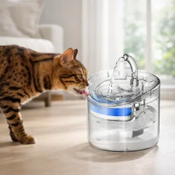 vandfont�ne til kat med filter og st�jsvag pumpe i brug med kat