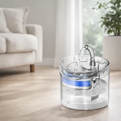 vandfont�ne til kat med filter og st�jsvag pumpe i moderne hjem