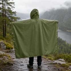 Regnponcho Vandt�t med H�tte � Beskytter mod Regn &amp; Vind