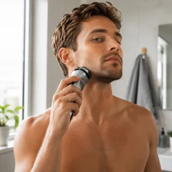 Vandt�t barbermaskine til daglig barbering i moderne badev�relse