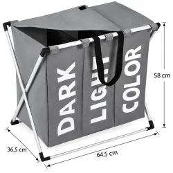 Vasket�jskurv med 3 rum med m�lene 64,5 cm bred, 36,5 cm dyb og 58 cm h�j