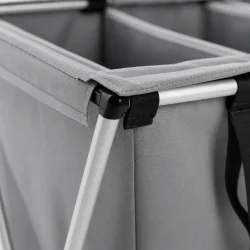 Detaljebillede af Vasket�jskurv med 3 Rum &ndash; Foldbar 130L med slidst�rkt materiale og metalstel